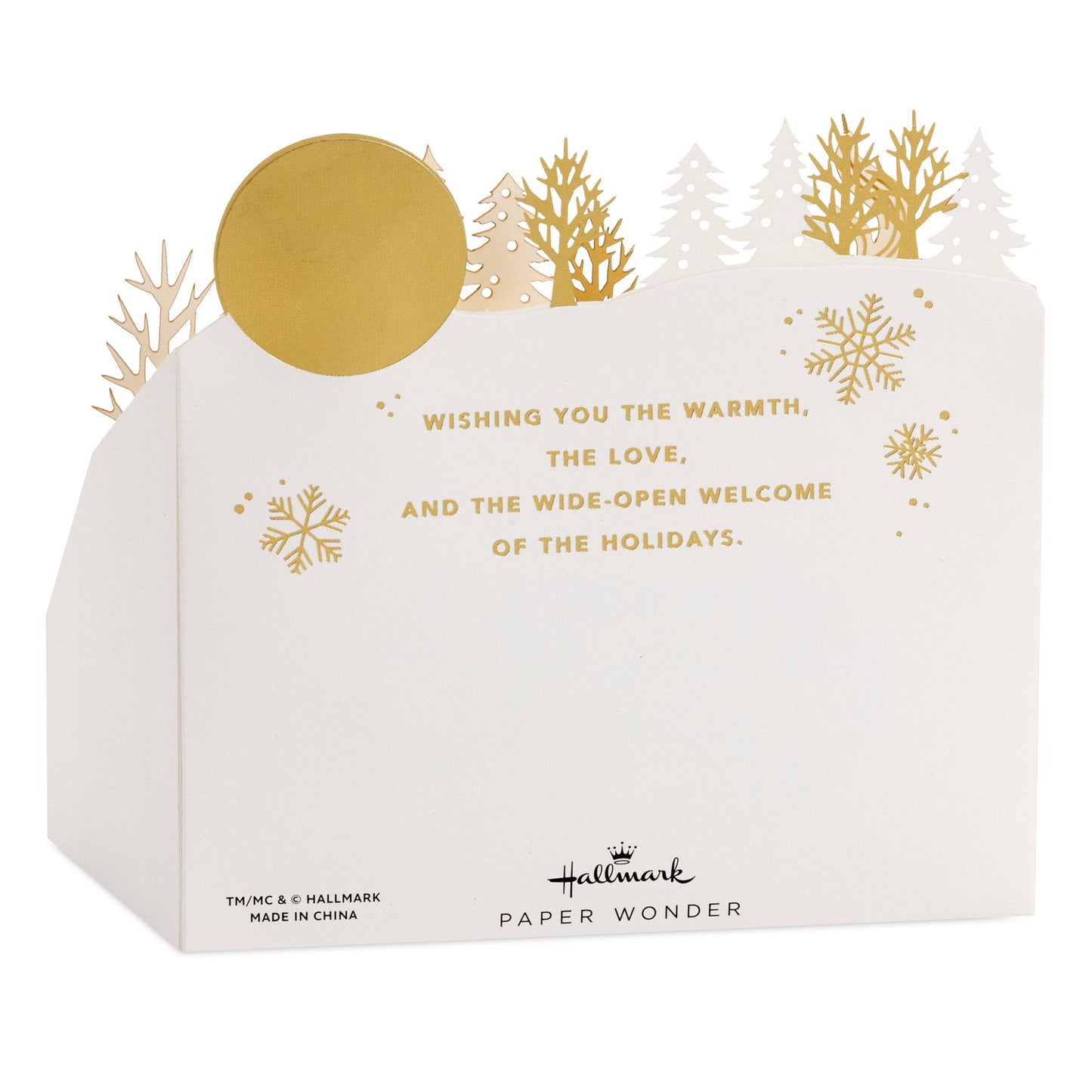 Musical Christmas Card - 3D & Pop-Up White Winter Woodland Design with Light