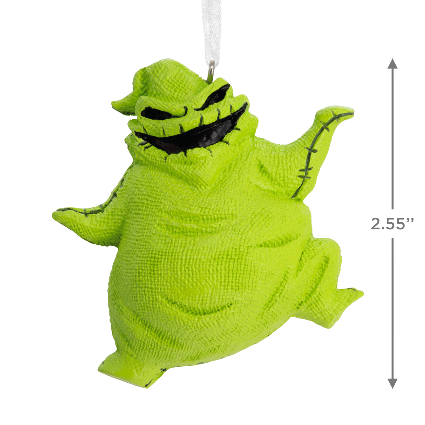 Green The Nightmare Before Christmas Oogie Boogie Christmas hanging ornament size guide 2.55".