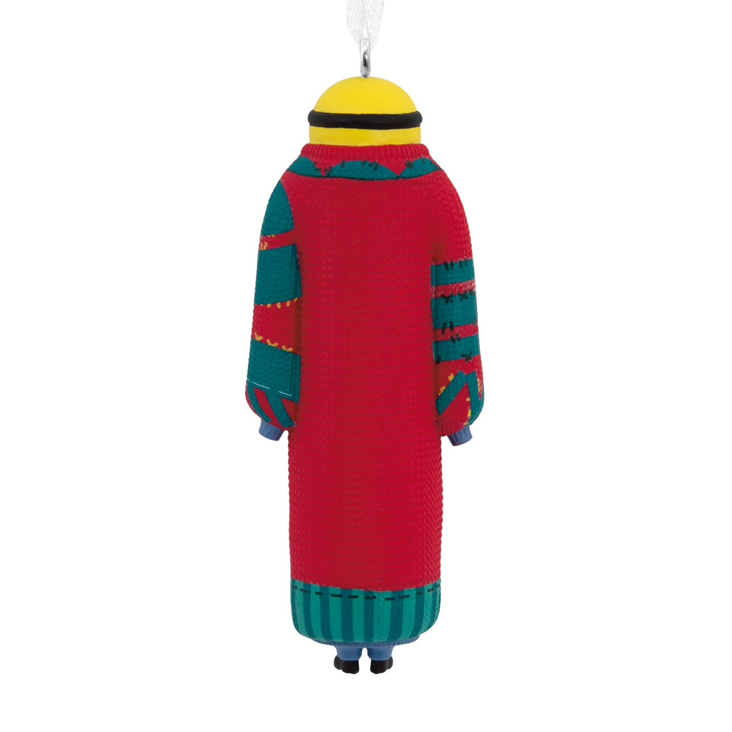 Minions wearing a Christmas jumper hanging ornament back view