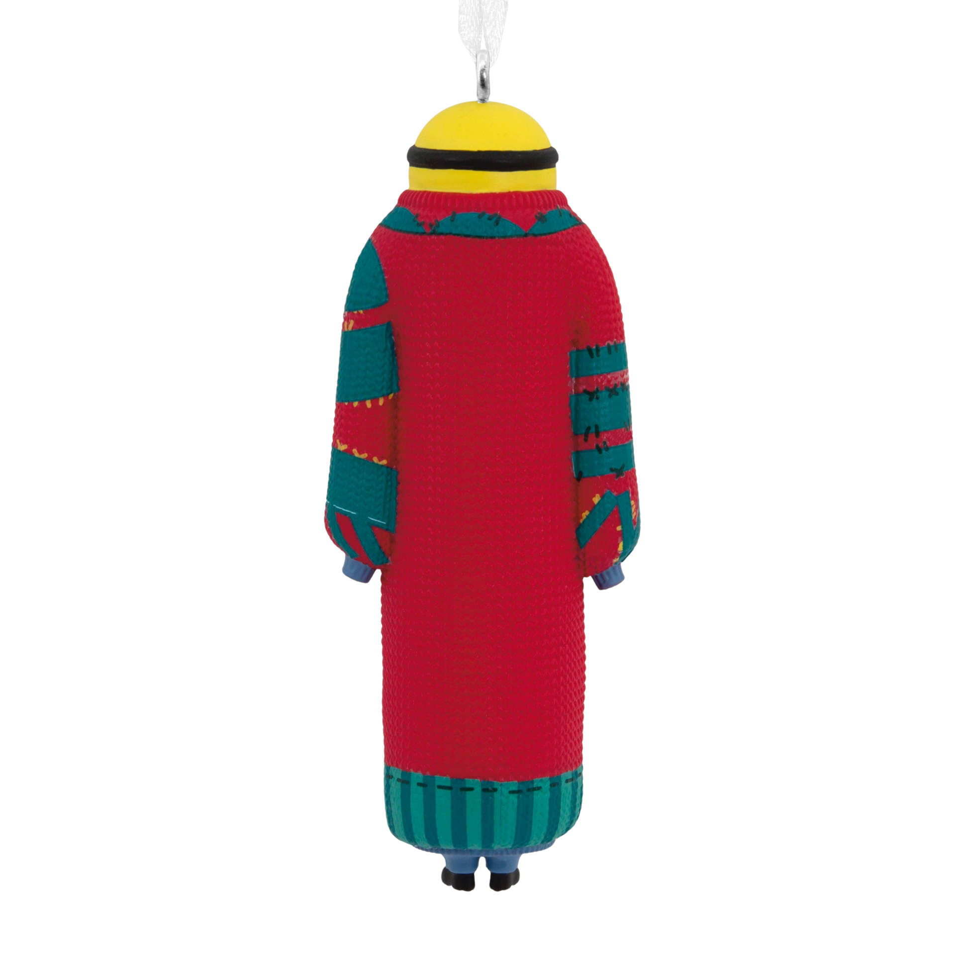 Minions wearing a Christmas jumper hanging ornament back view